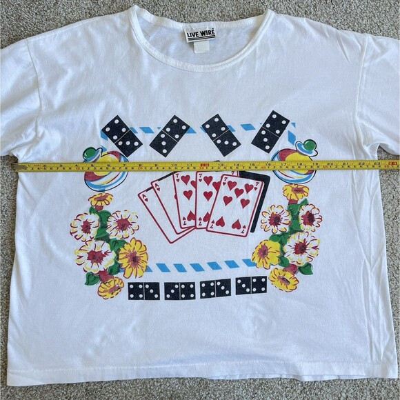 80's 90's Vintage Single Stitch Live Wire Retro Game Night Graphic T Shirt M/L - Picture 8 of 14